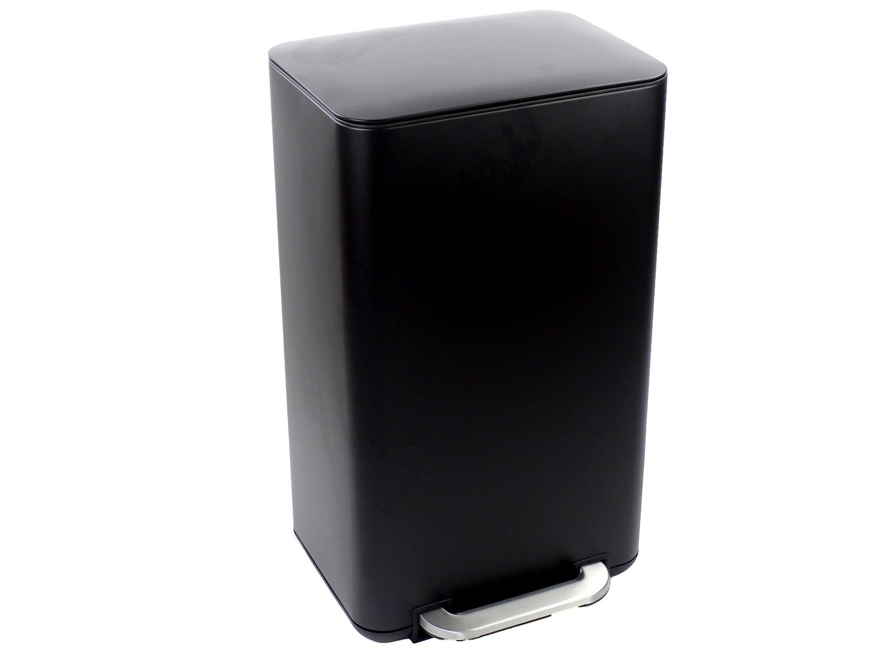 פח דוושה שחור 50 ליטר עם טריקה שקטה