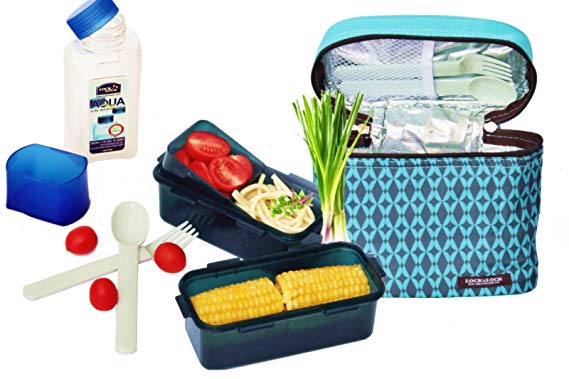 Lunch Bag - ערכת ארוחת עשר גדולה ורודה/כחולה