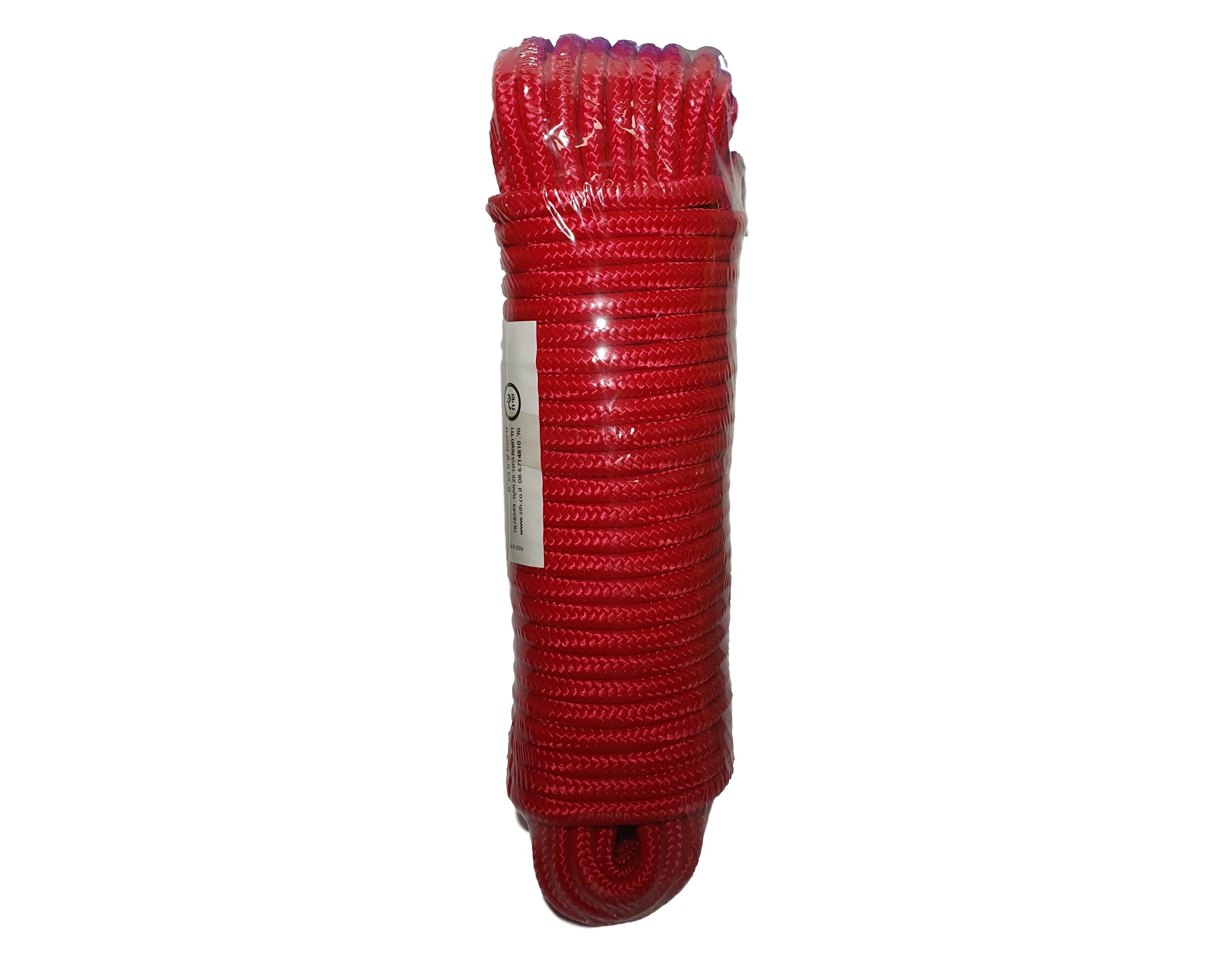 חבל מצנח 8 מ"מ אדום ארוז ב-20 מטר