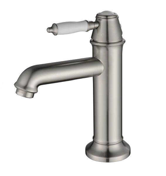 ברז קבוע בשילוב פורצלן דגם 9001 ניקל מוברש