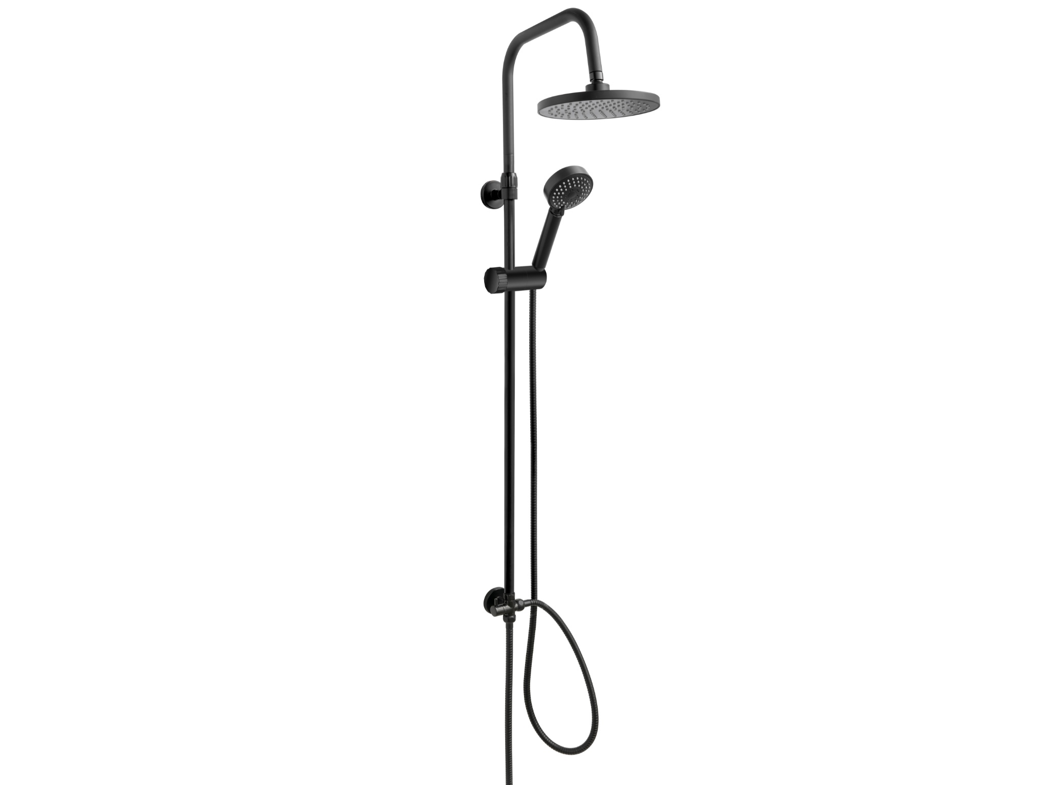 מוט מקלחת מתכוונן עם זרוע מסתובבת שחור מט  דגם עפרוני 912