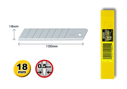 10 להבים איכותיים לסכין צר להחלפה 9 מ"מ דגם ASB-10