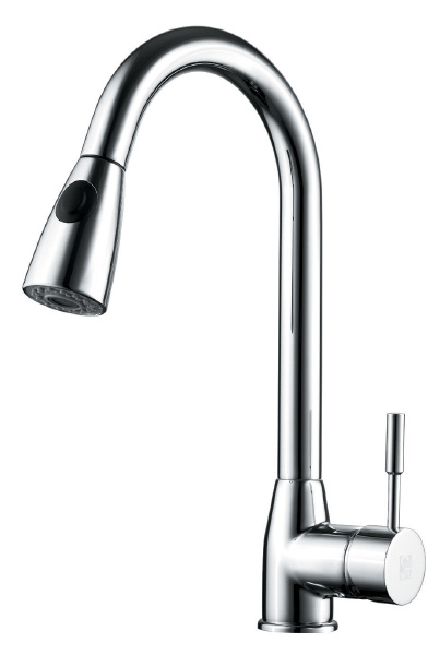 ברז קשת גבוה נשלף למטבח 2 מצבי זרימה דגם 1216 ניקל